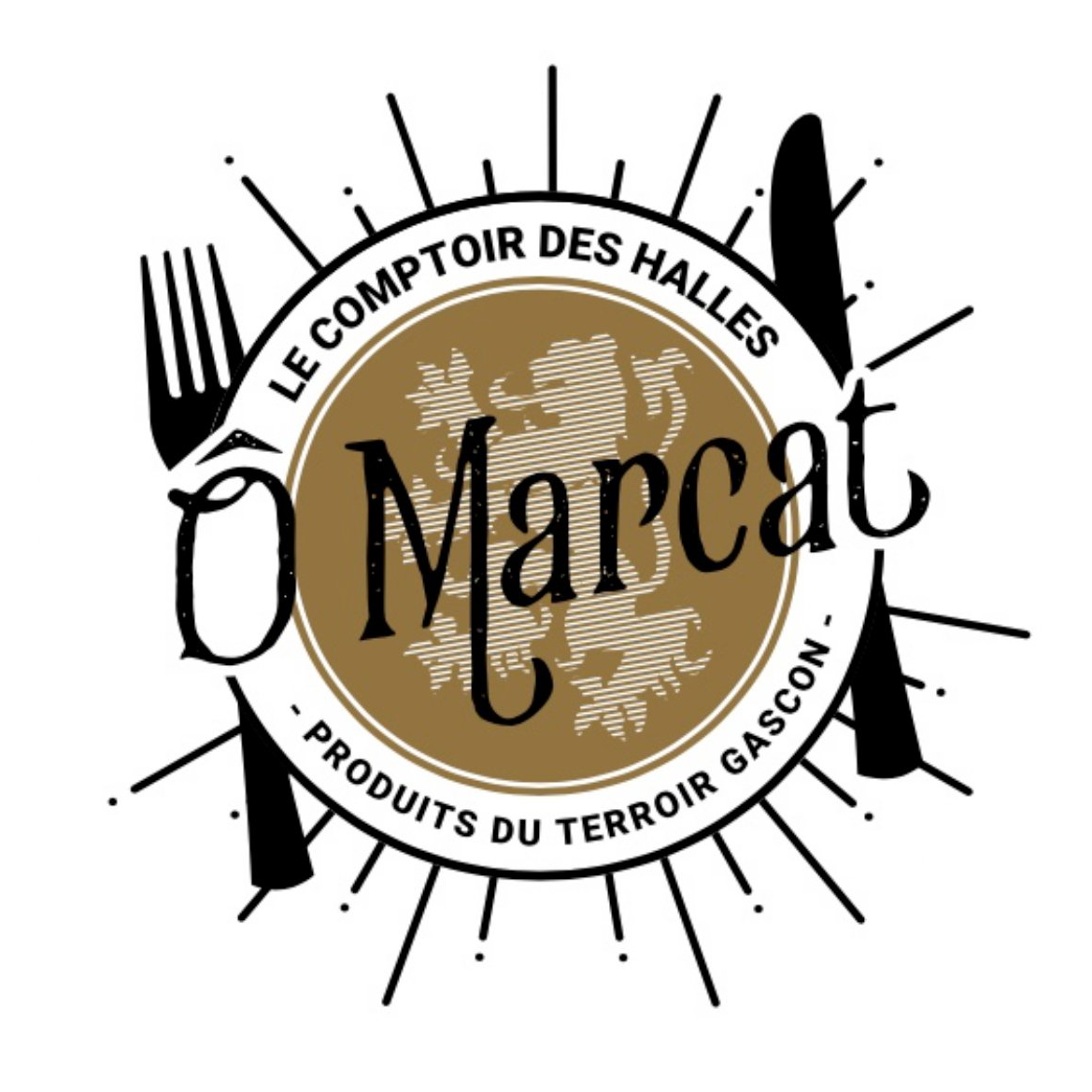 logo fond blanc Ô'Marcat cuisine locale à Dax